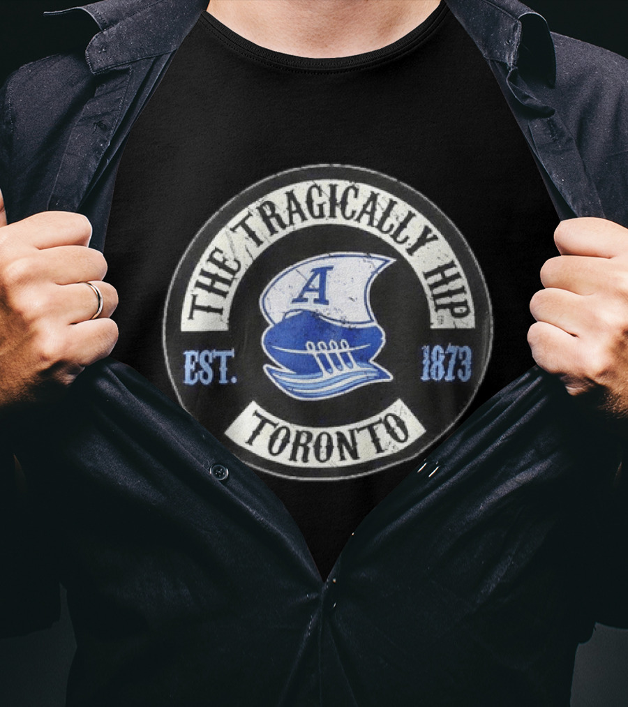 The Tragically Hip Toronto Est 1873 Distressed Football Helmet T-Shirt