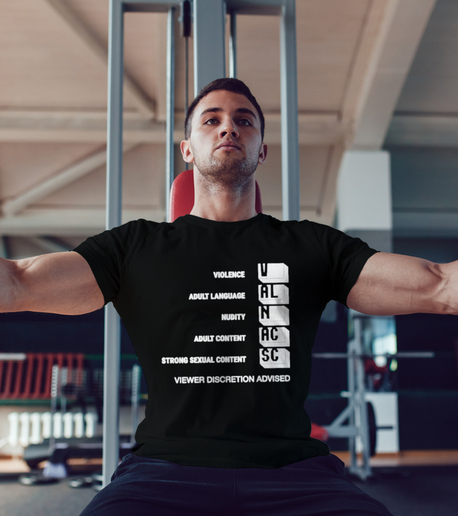 Viewer Discretion Advised Violence Adult Language Nudity Sexual Content T-Shirt