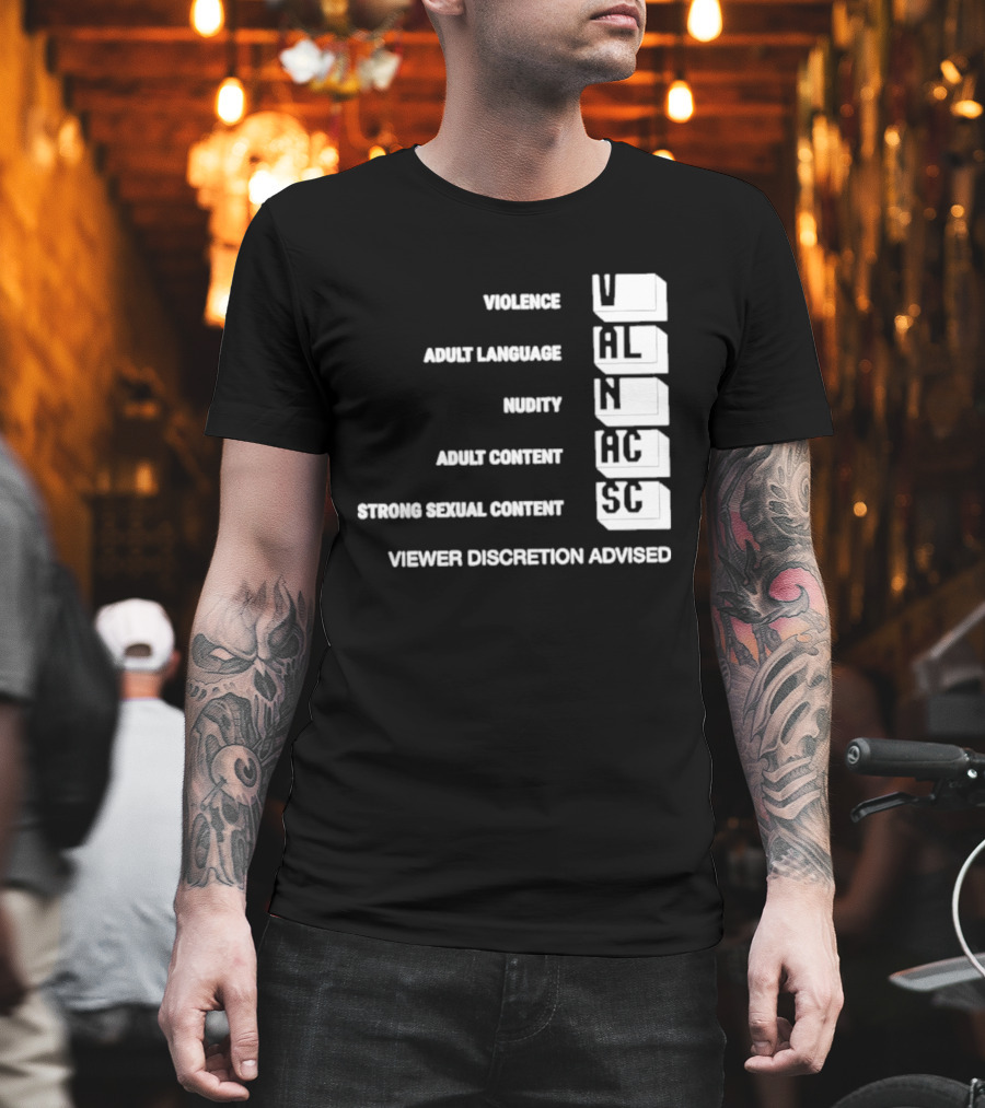 Viewer Discretion Advised Violence Adult Language Nudity Sexual Content T-Shirt
