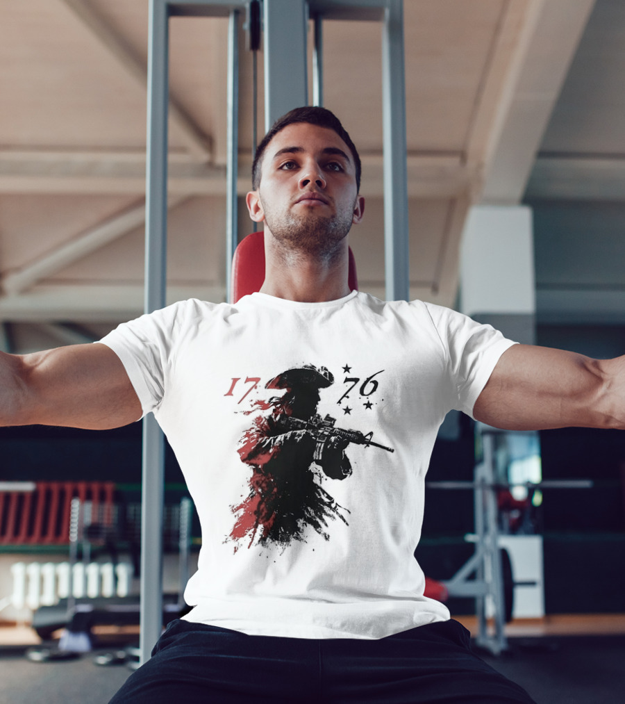 American Patriot With Rifle Patriotic1776 T-Shirt