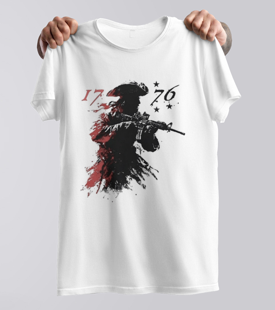 American Patriot With Rifle Patriotic1776 T-Shirt