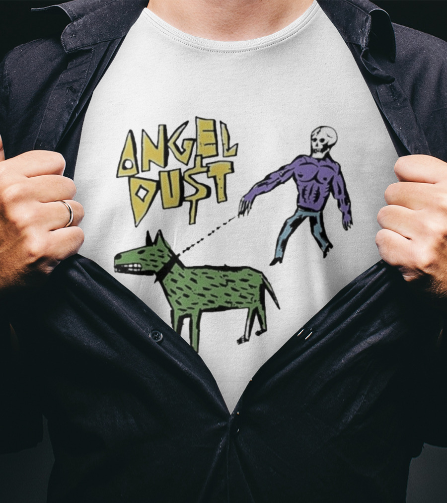 Angel Dust Skeleton Walking Dog T-Shirt