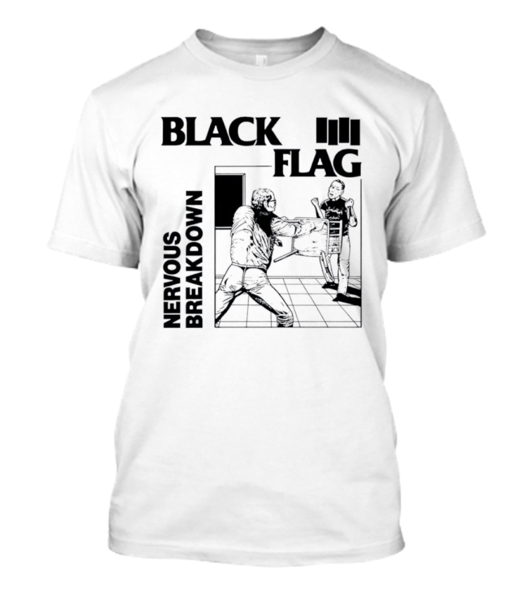 Black Flag Nervous Breakdown Punk Rock Band Iconic Album Cover T-Shirt