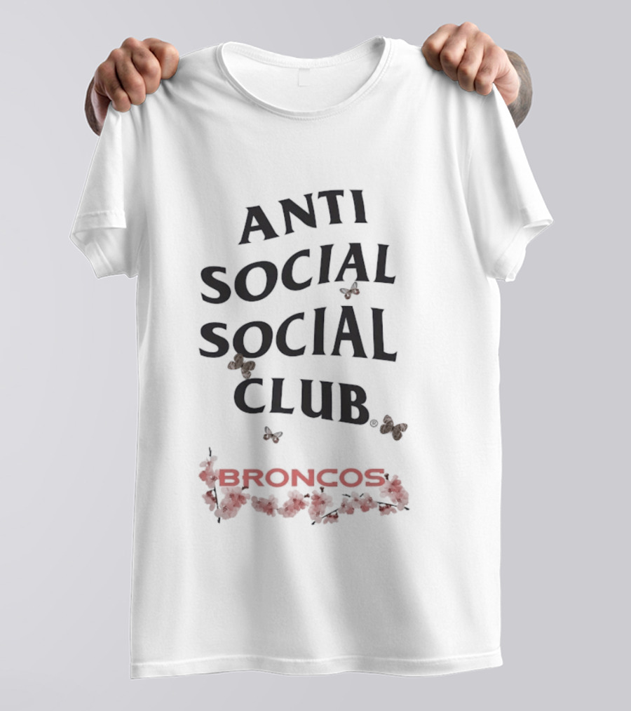 Denver Broncos Anti Social Social Club Floral Butterfly T-Shirt