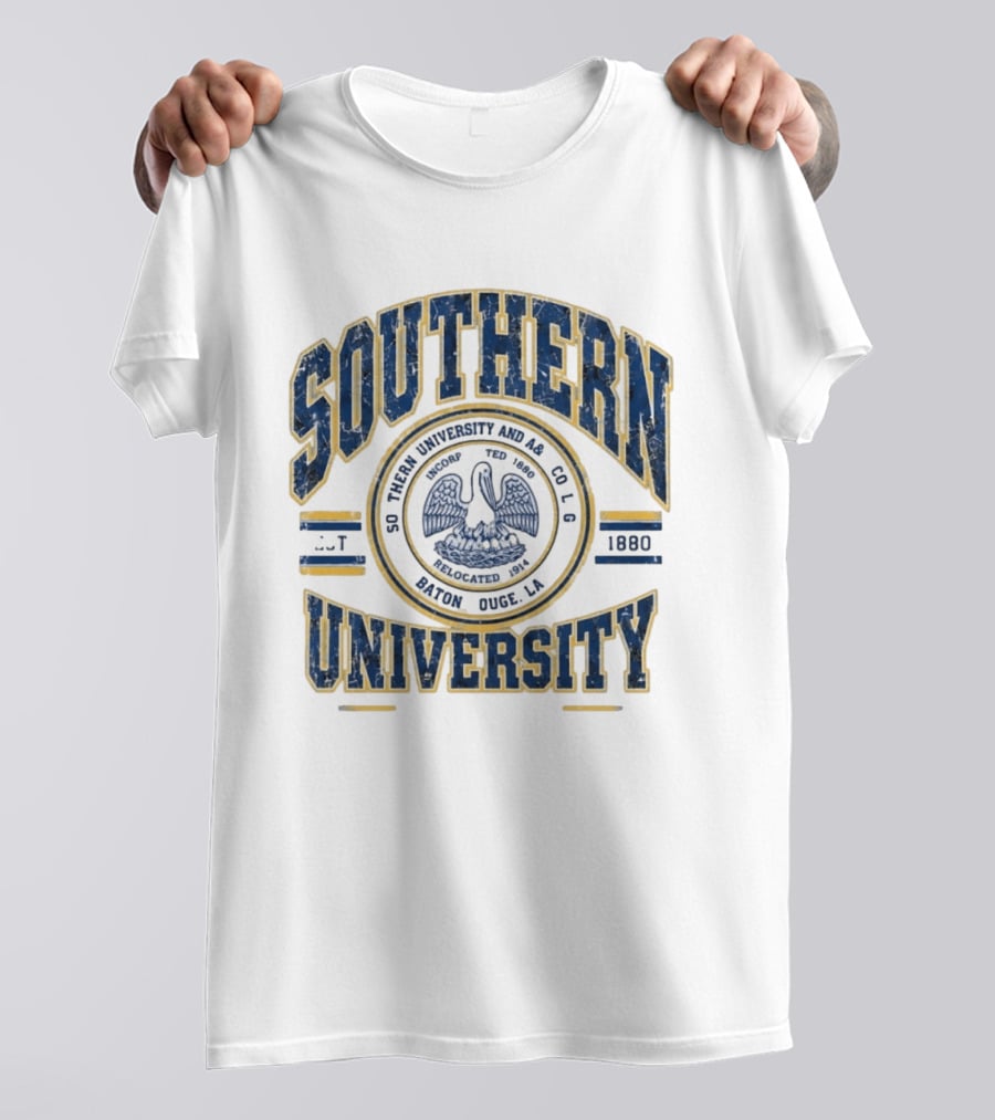 Distressed Southern University A&M Baton Rouge 1880 Pelican Seal T-Shirt