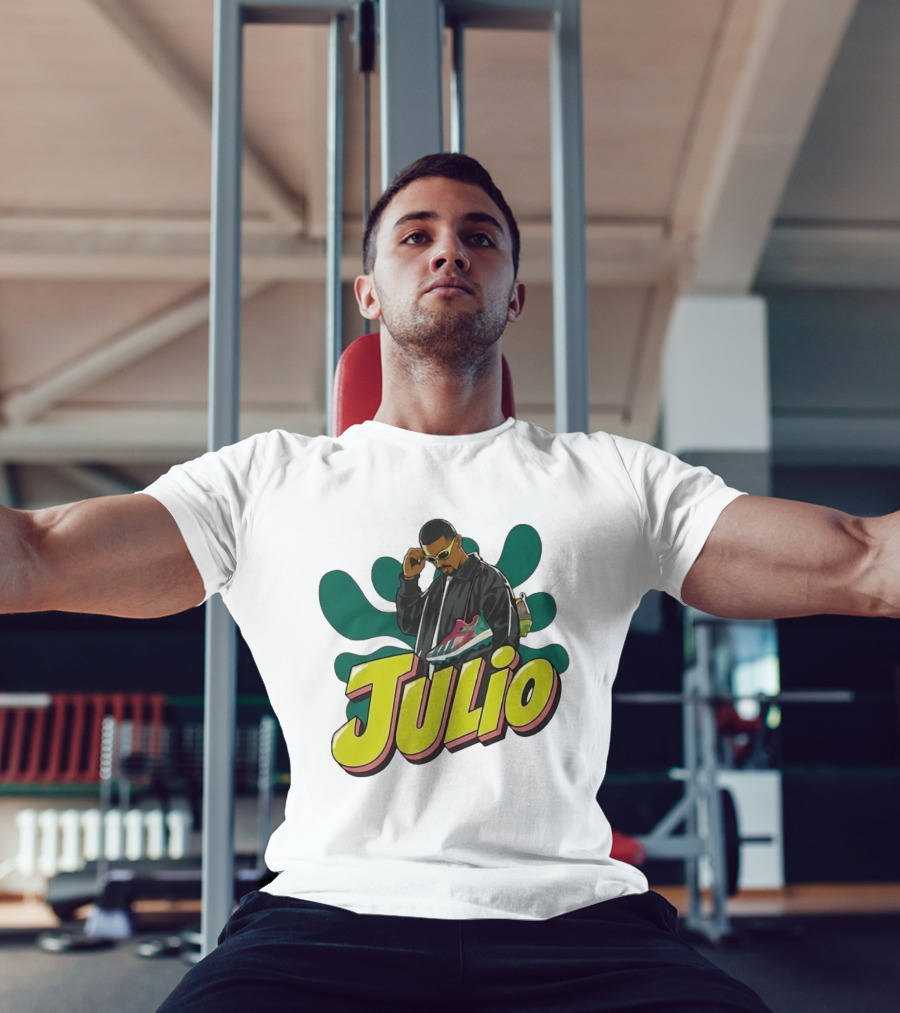 Julio Cool Streetwear Style With Trendy Sneakers T-Shirt