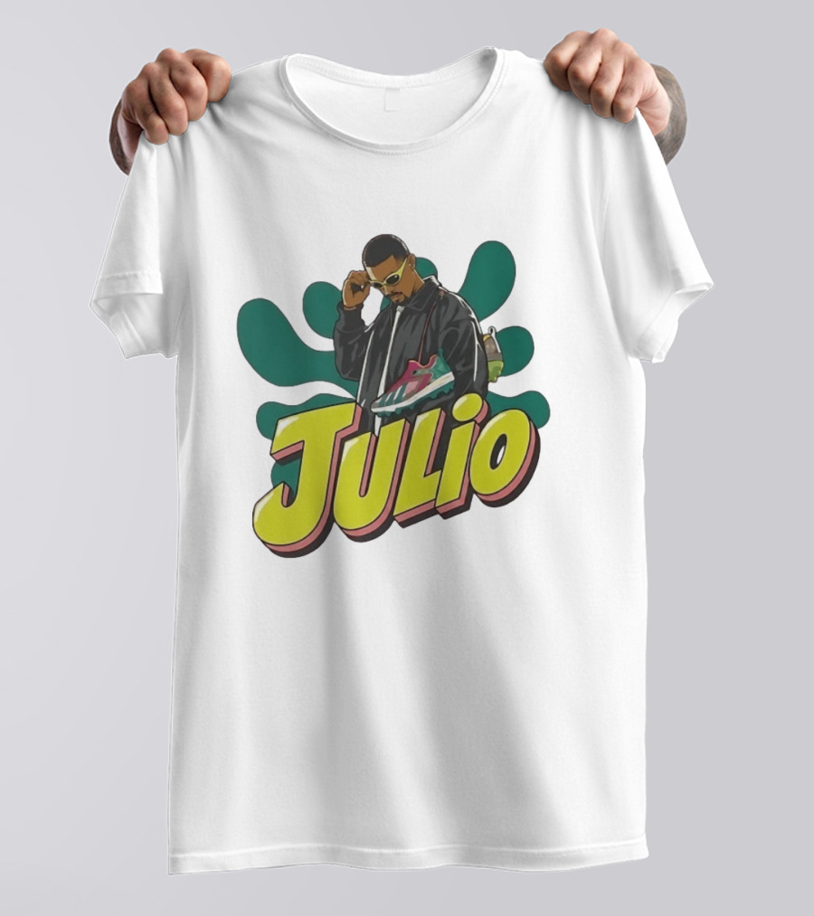 Julio Cool Streetwear Style With Trendy Sneakers T-Shirt