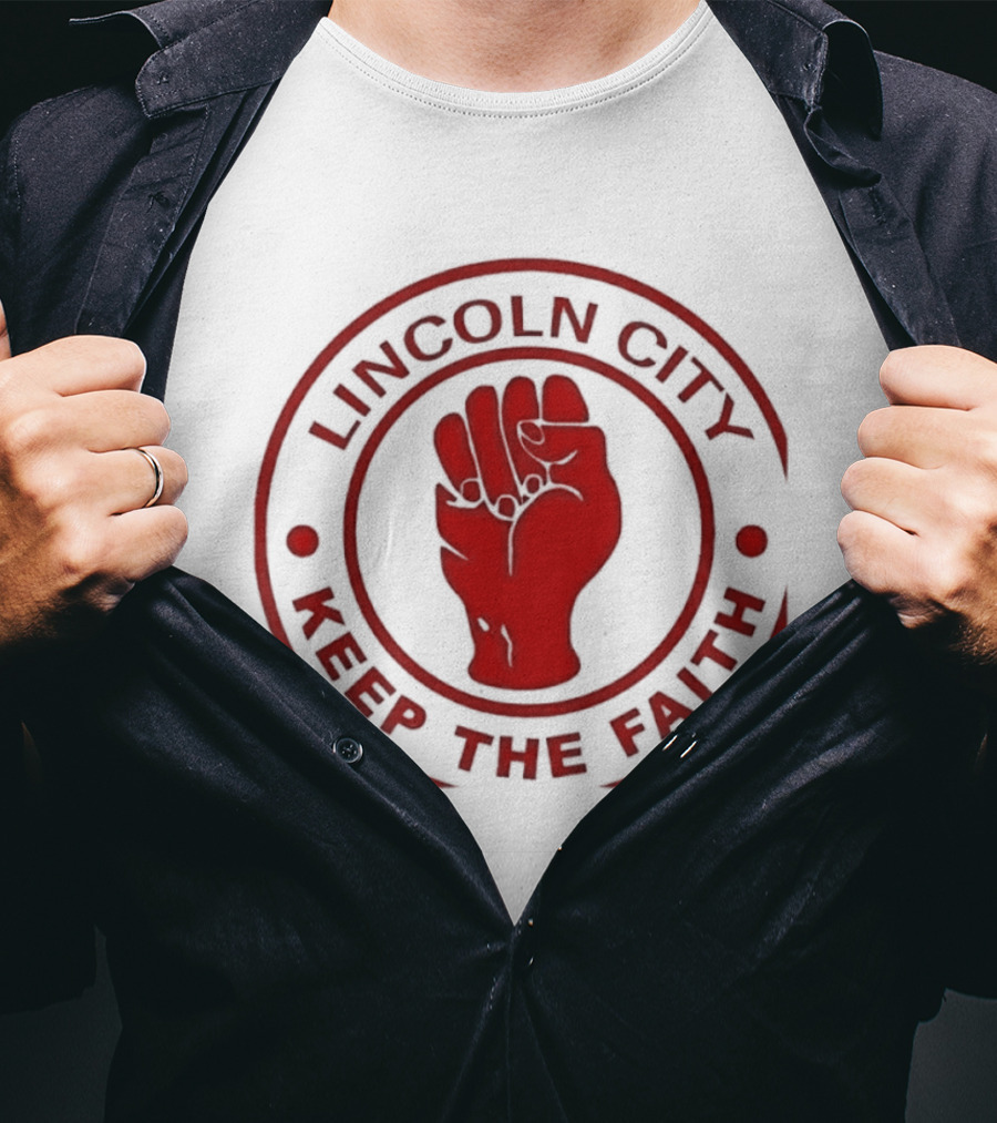 Lincoln City Keep The Faith Imps Football Club Fist T-Shirt