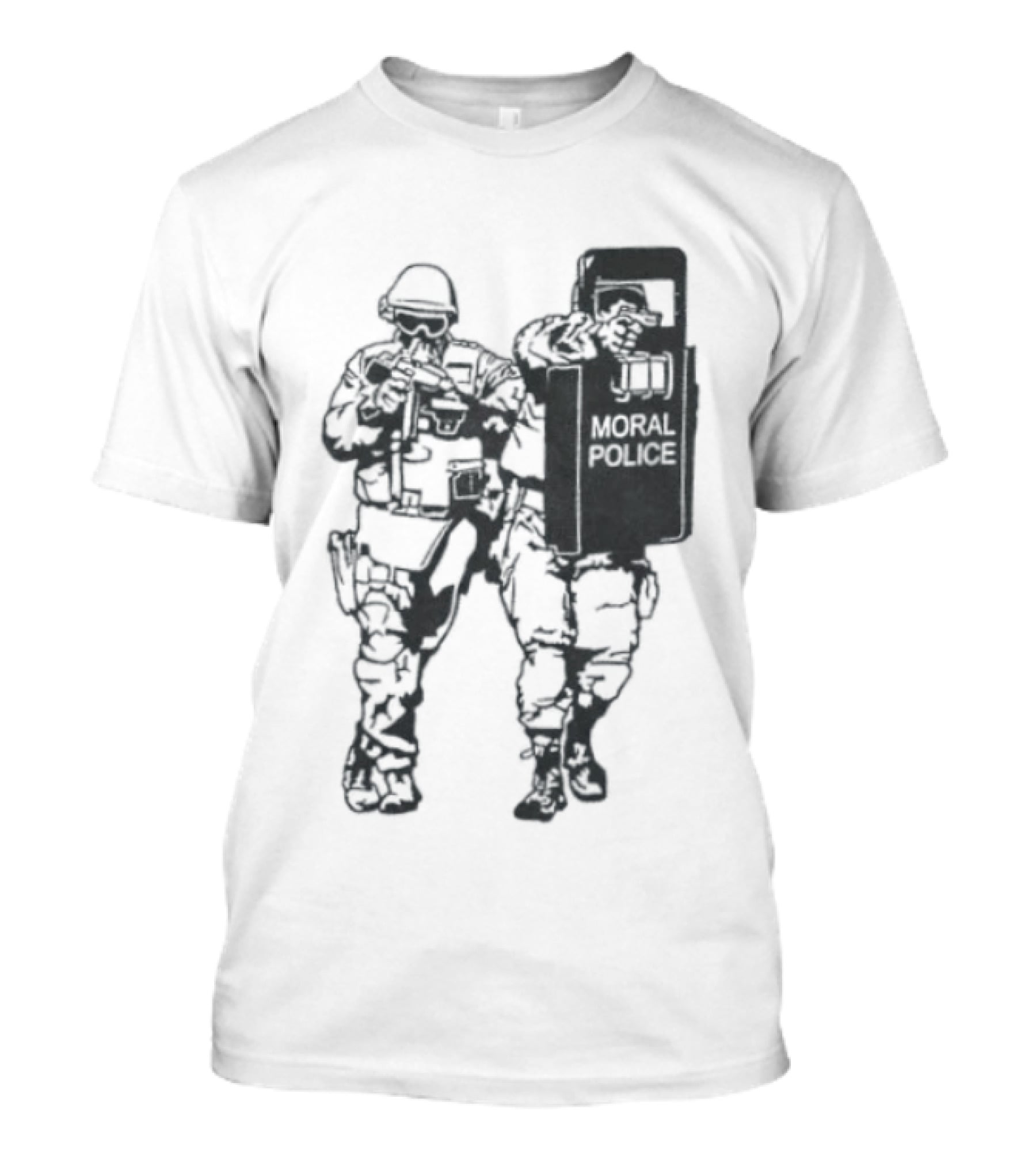 Moral Police Tactical Squad Satire Riot Gear Pose T-Shirt