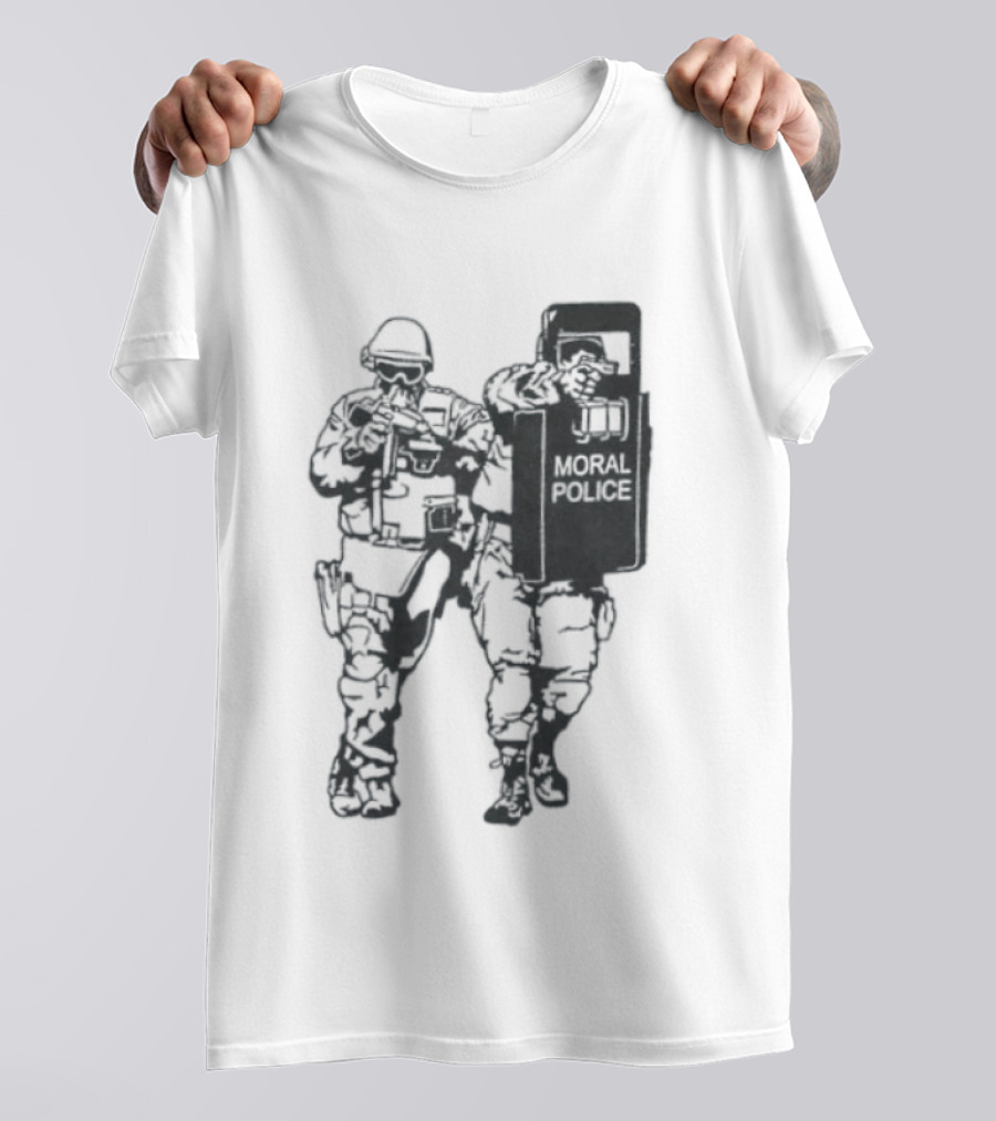 Moral Police Tactical Squad Satire Riot Gear Pose T-Shirt