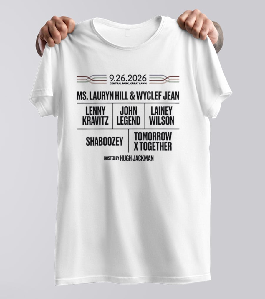 9.26.2026 Ms. Lauryn Hill Wyclef Jean Lenny Kravitz John Legend Lainey Wilson Shaboozey Tomorrow X Together Global Citizen Festival T-Shirt