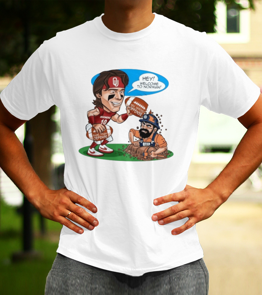 Oklahoma Sooners Welcome To Norman New Improved Offense Vs UTEP Miners Same Tough Defense T-Shirt
