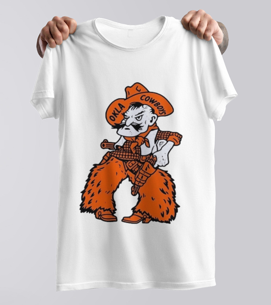 Oklahoma Cowboys Pistol Pete Orange Cowboy T-Shirt