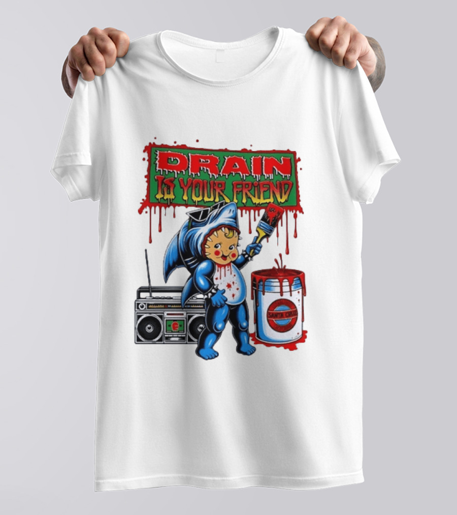 Santa Cruz Drain Is Your Friend Shark Baby Boombox T-Shirt