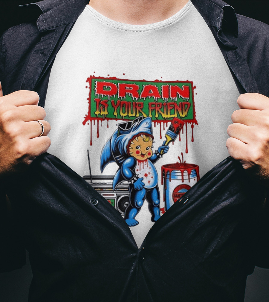 Santa Cruz Drain Is Your Friend Shark Baby Boombox T-Shirt
