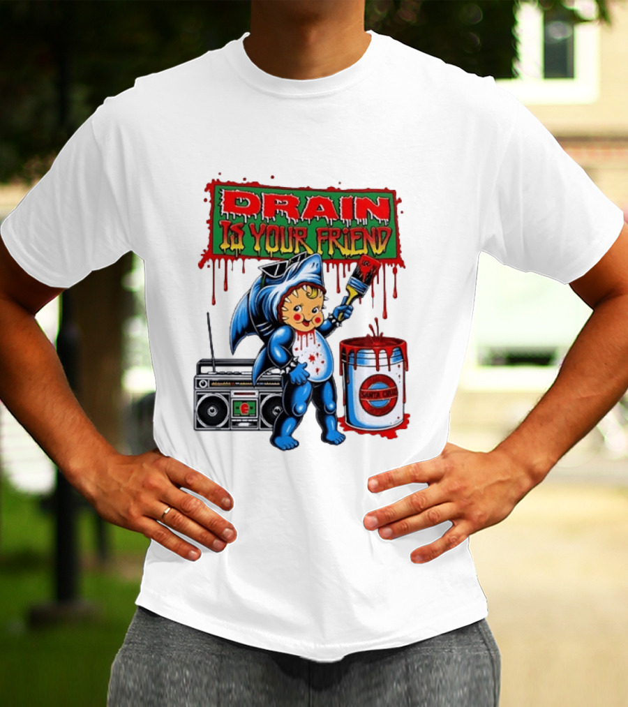 Santa Cruz Drain Is Your Friend Shark Baby Boombox T-Shirt