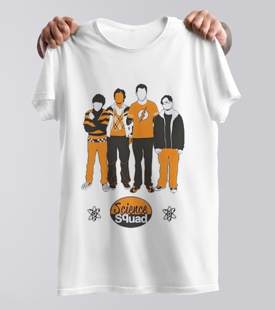 Science Squad The Big Bang Theory Cast Sheldon Cooper Lightning Bolt T-Shirt