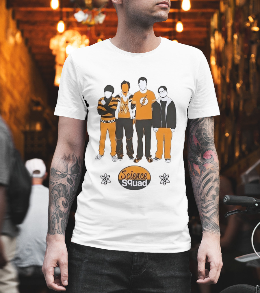 Science Squad The Big Bang Theory Cast Sheldon Cooper Lightning Bolt T-Shirt