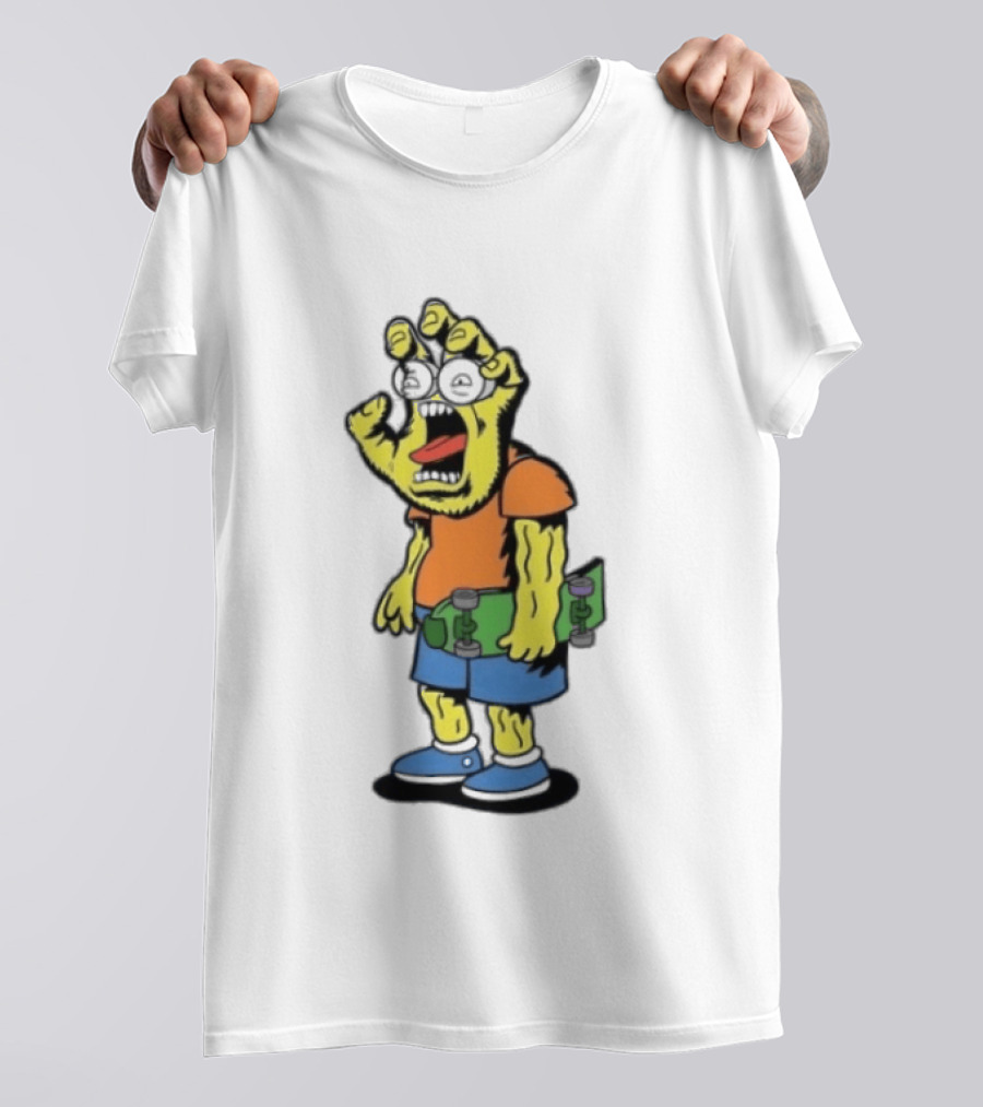 Screaming Hans The Simpsons Bootleg Character With Skateboard T-Shirt