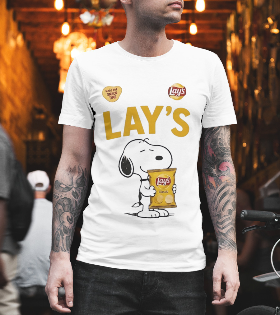 Snoopy Lay's Classic Made For Snack Time Peanuts T-Shirt