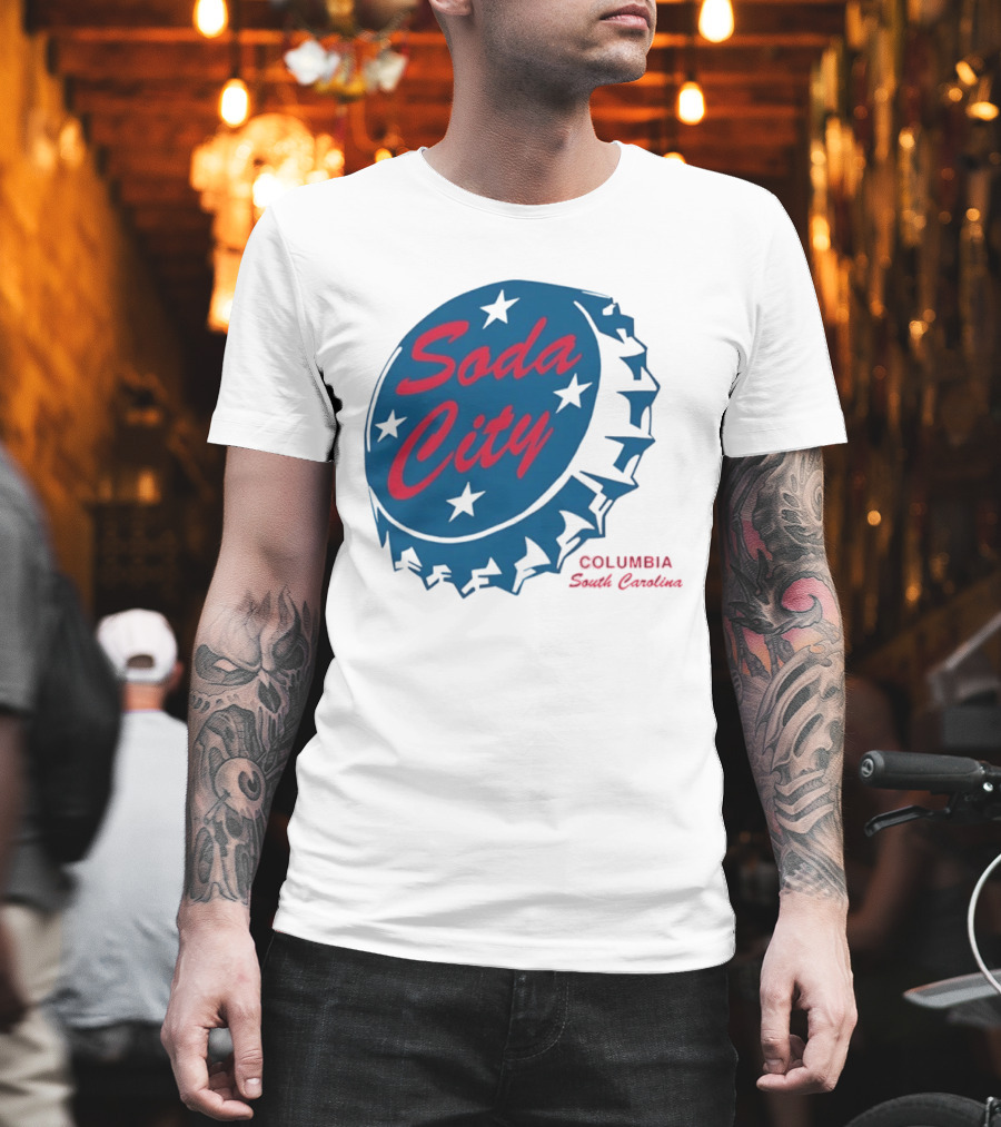 Soda City Columbia South Carolina Bottle Cap Stars T-Shirt