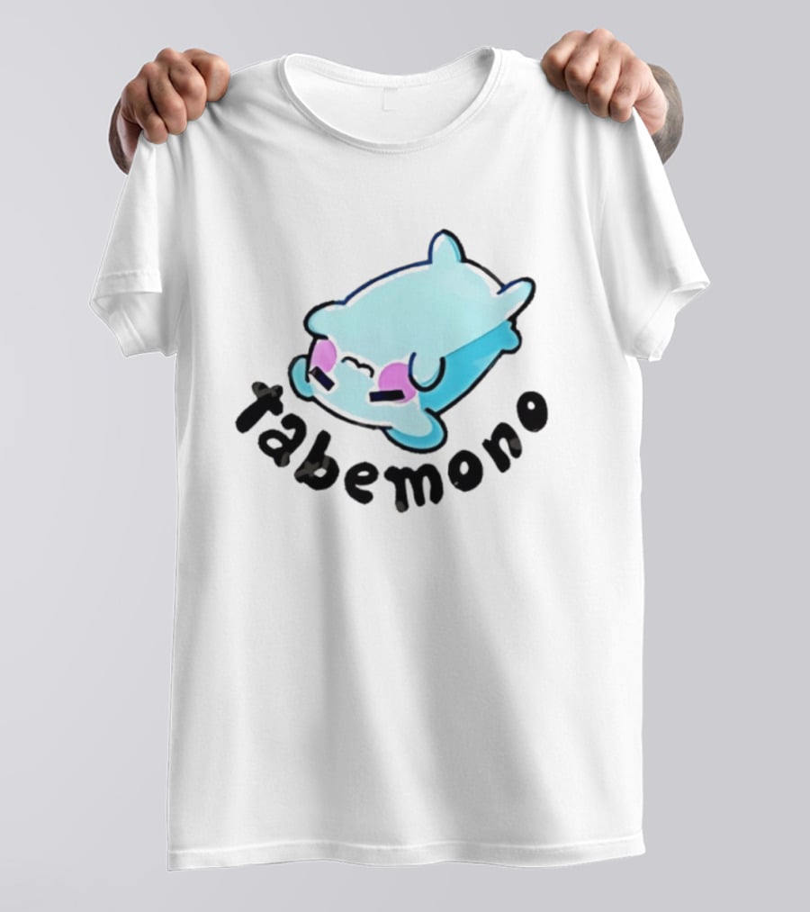 Tabemono Kawaii Anime Cute Blue Character With Blushing Cheeks T-Shirt