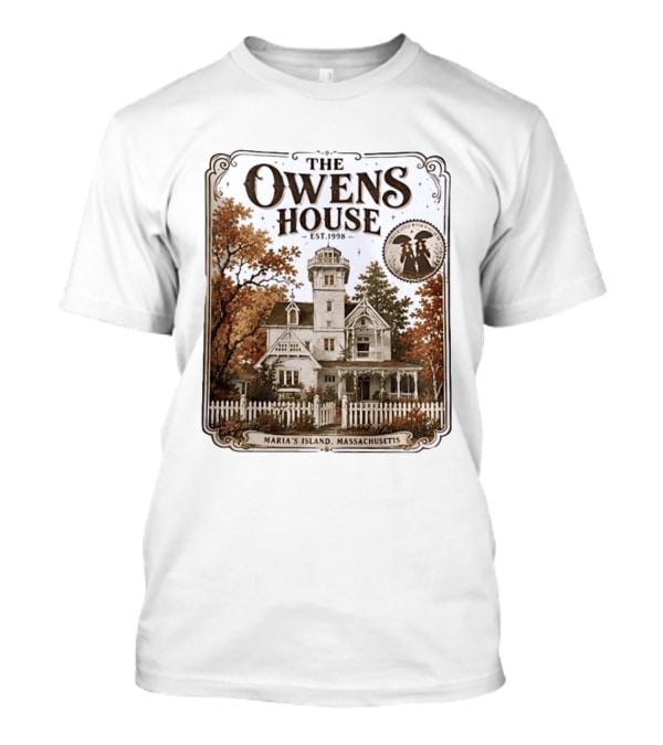 The Owens House Est 1998 Maria's Island Massachusetts Vintage Gothic Mansion T-Shirt