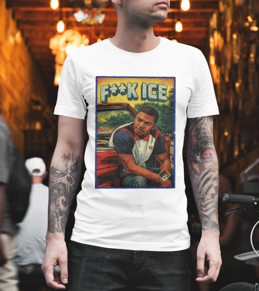 F**K ICE Tyler The Creator Style Graphic With Car And Cards T-Shirt