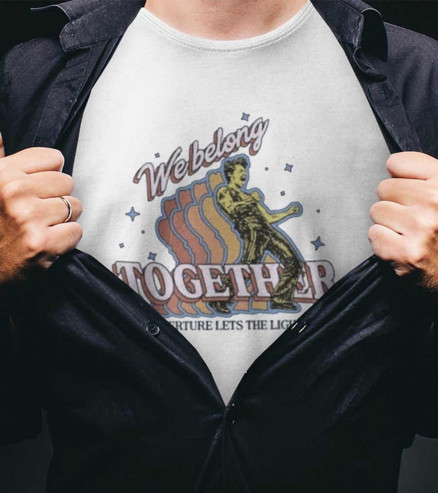 We Belong Together Aperture Lets The Light In Retro Style Dancing Figure With Stars T-Shirt