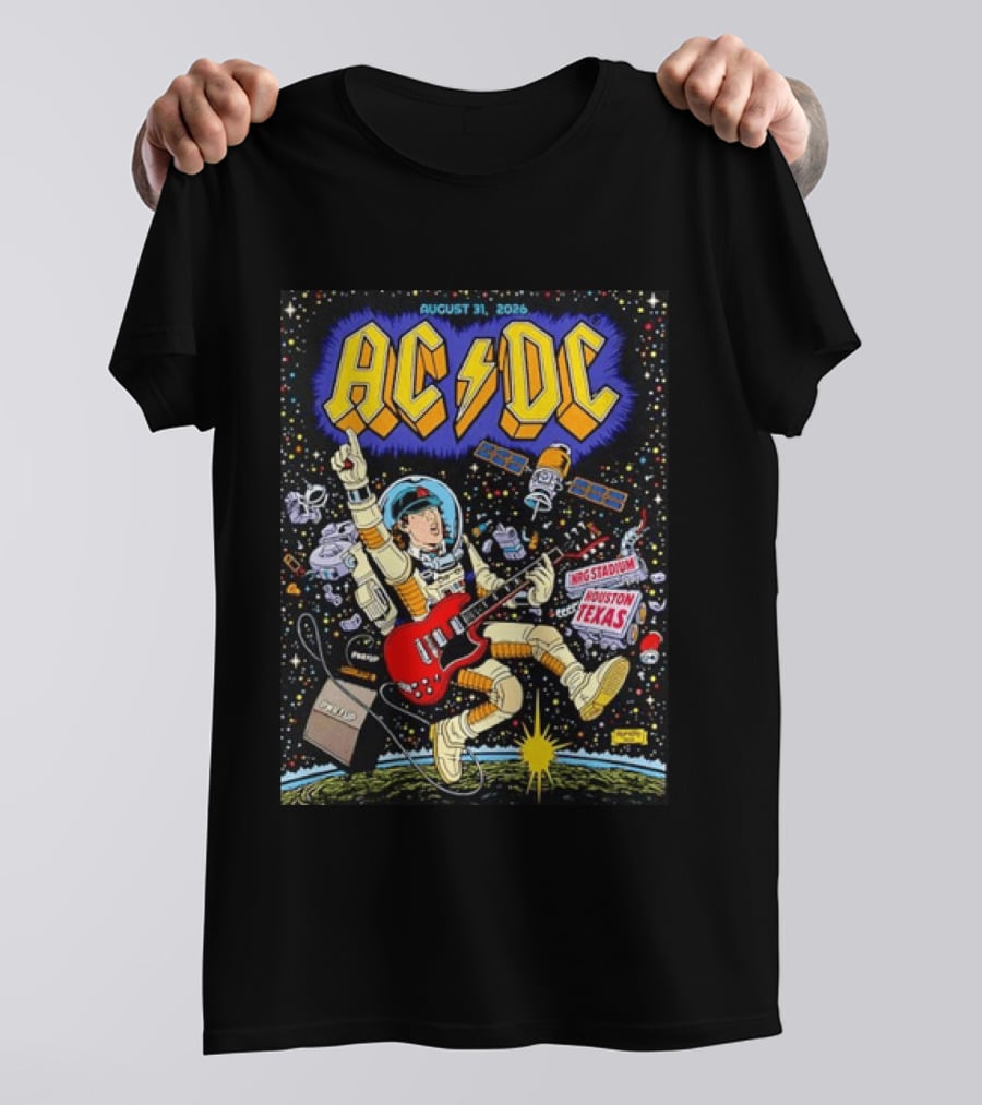 AC DC August 31 2026 NRG Stadium Houston Texas Space Astronaut Concert T-Shirt