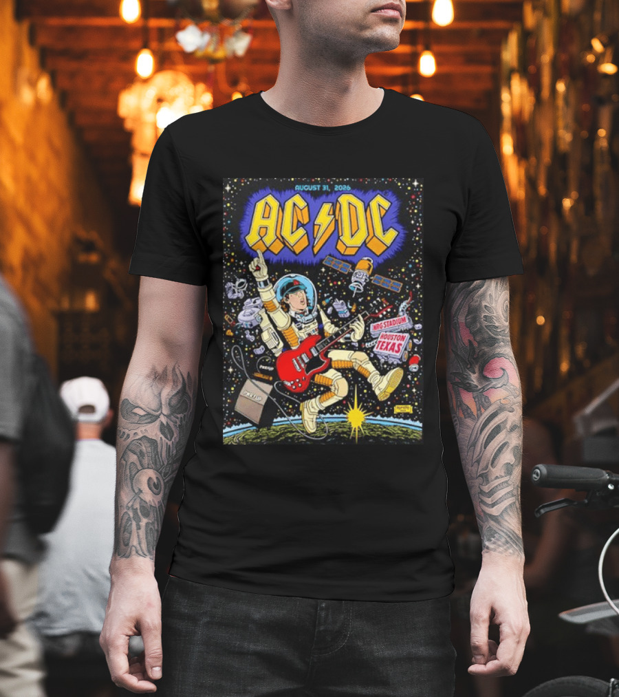 AC DC August 31 2026 NRG Stadium Houston Texas Space Astronaut Concert T-Shirt