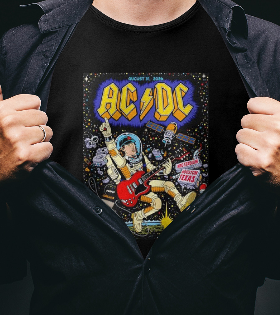 AC DC August 31 2026 NRG Stadium Houston Texas Space Astronaut Concert T-Shirt