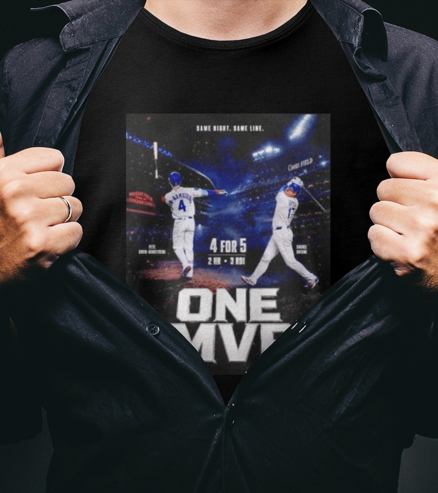 Same Night Same Line Pete Crow Armstrong Shohei Ohtani One MVP Coors Field Wrigley Field 4 For 5 2 HR 3 RBI T-Shirt