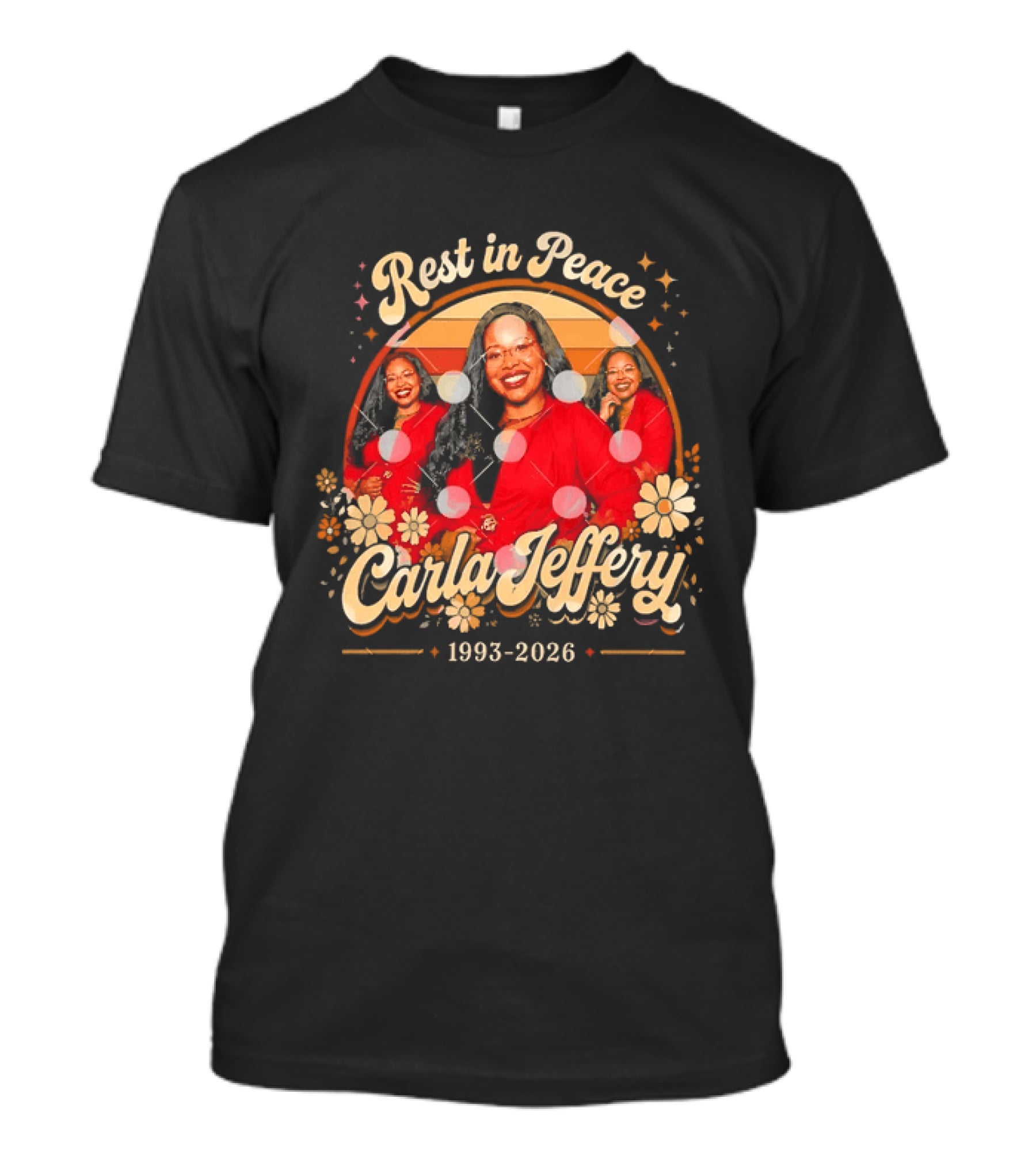 Rest In Peace Carla Jeffery 1993 2026 Memorial Floral T-Shirt