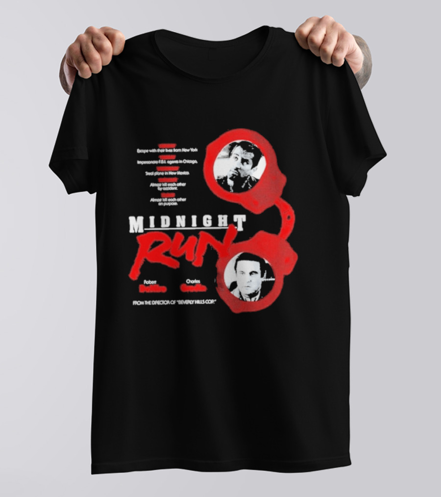 Robert De Niro Charles Grodin Midnight Run Handcuffs Movie T-Shirt
