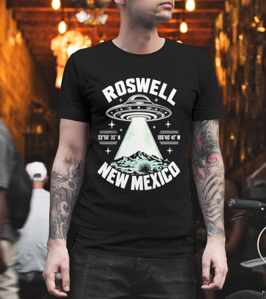 Roswell New Mexico UFO Coordinates Alien T-Shirt