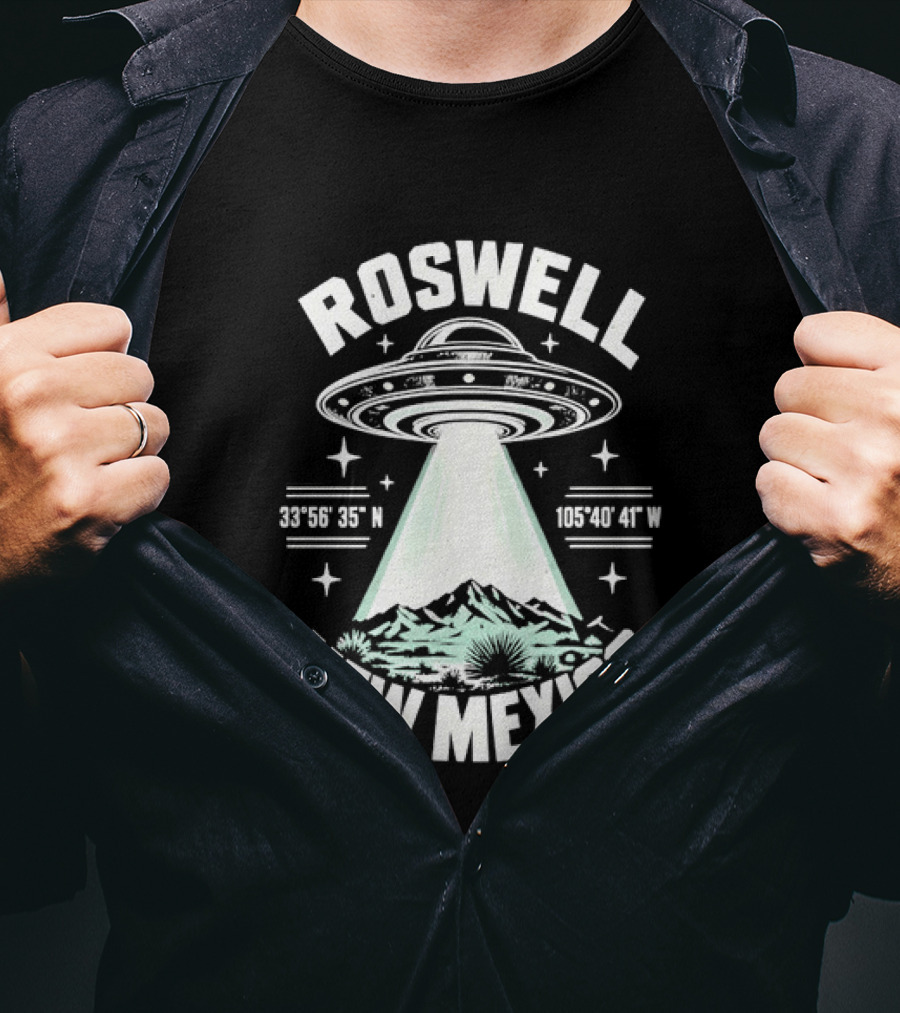 Roswell New Mexico UFO Coordinates Alien T-Shirt