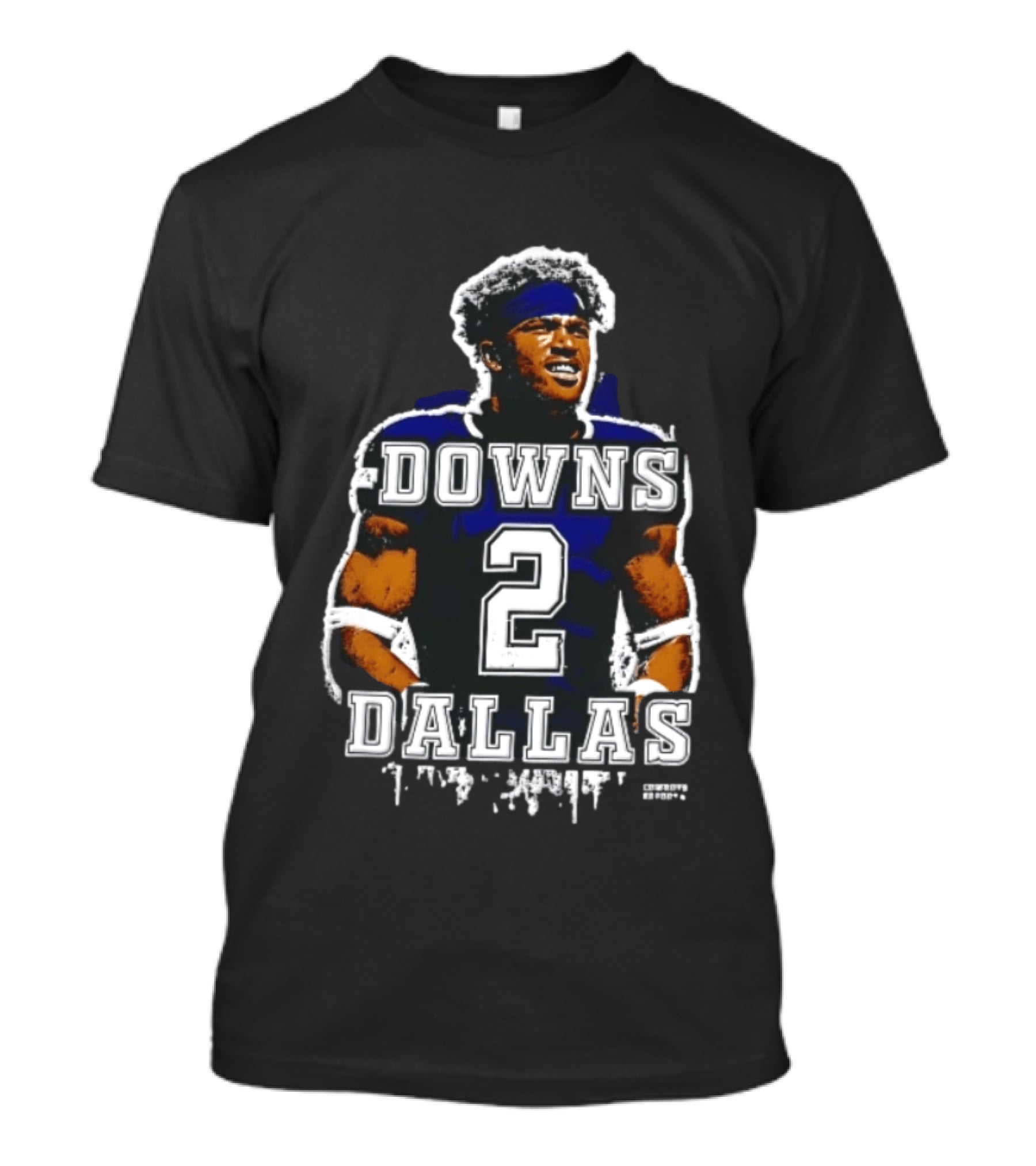 Downs To Dallas 2 Football Player Paint Splatter T-Shirt