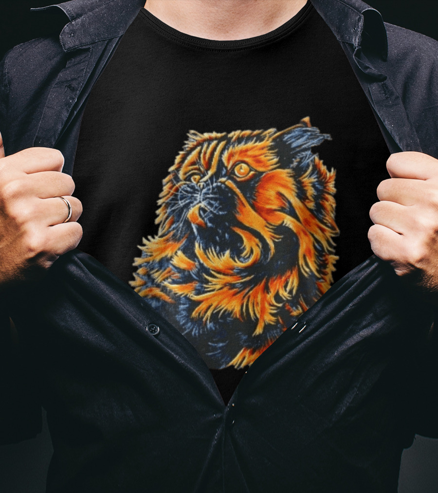 Fluffy Orange Black Tortoiseshell Persian Cat Painting 8/26 T-Shirt