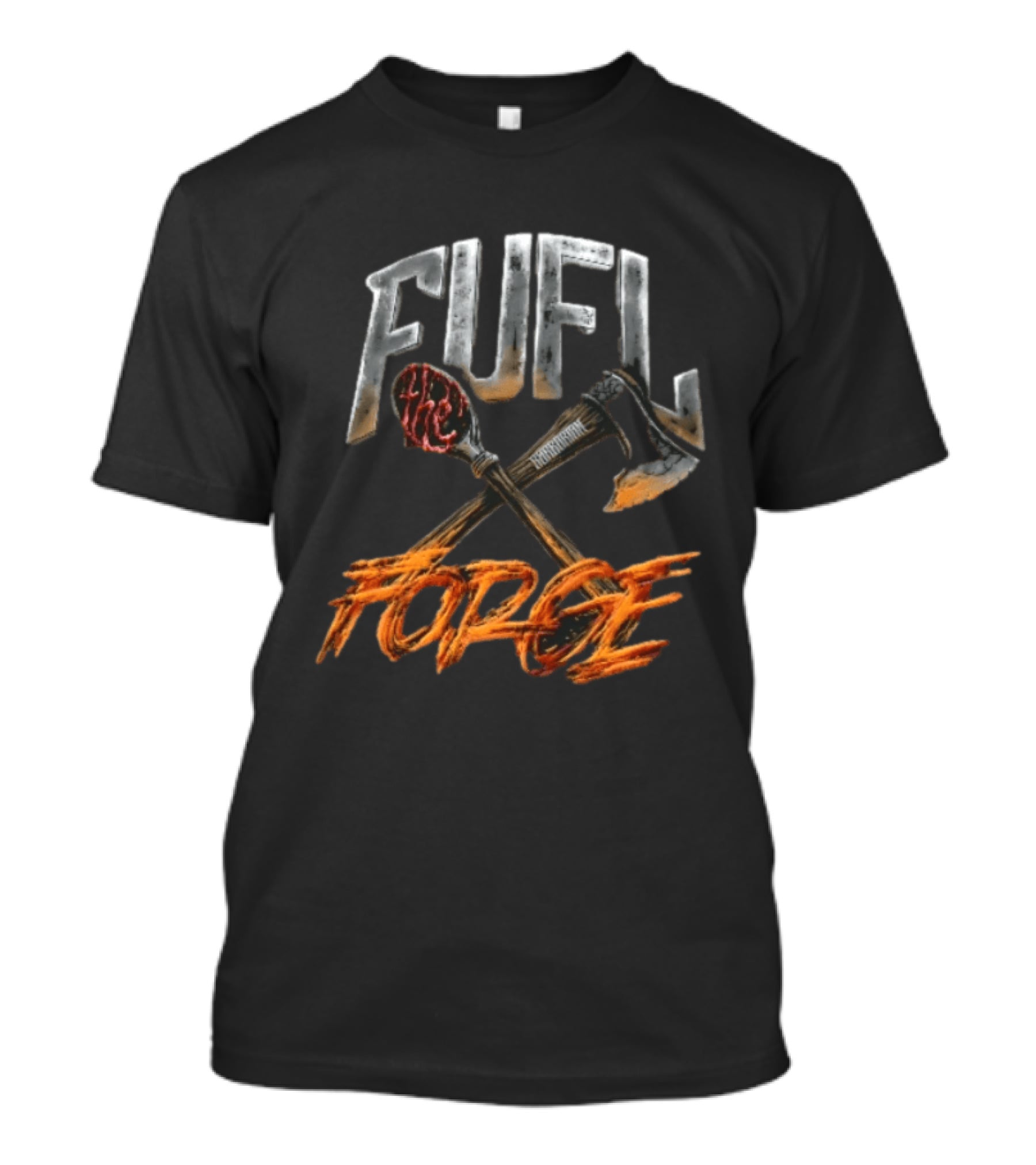 Fuel Forge Crossed Bloody Spoon Axe Flames T-Shirt