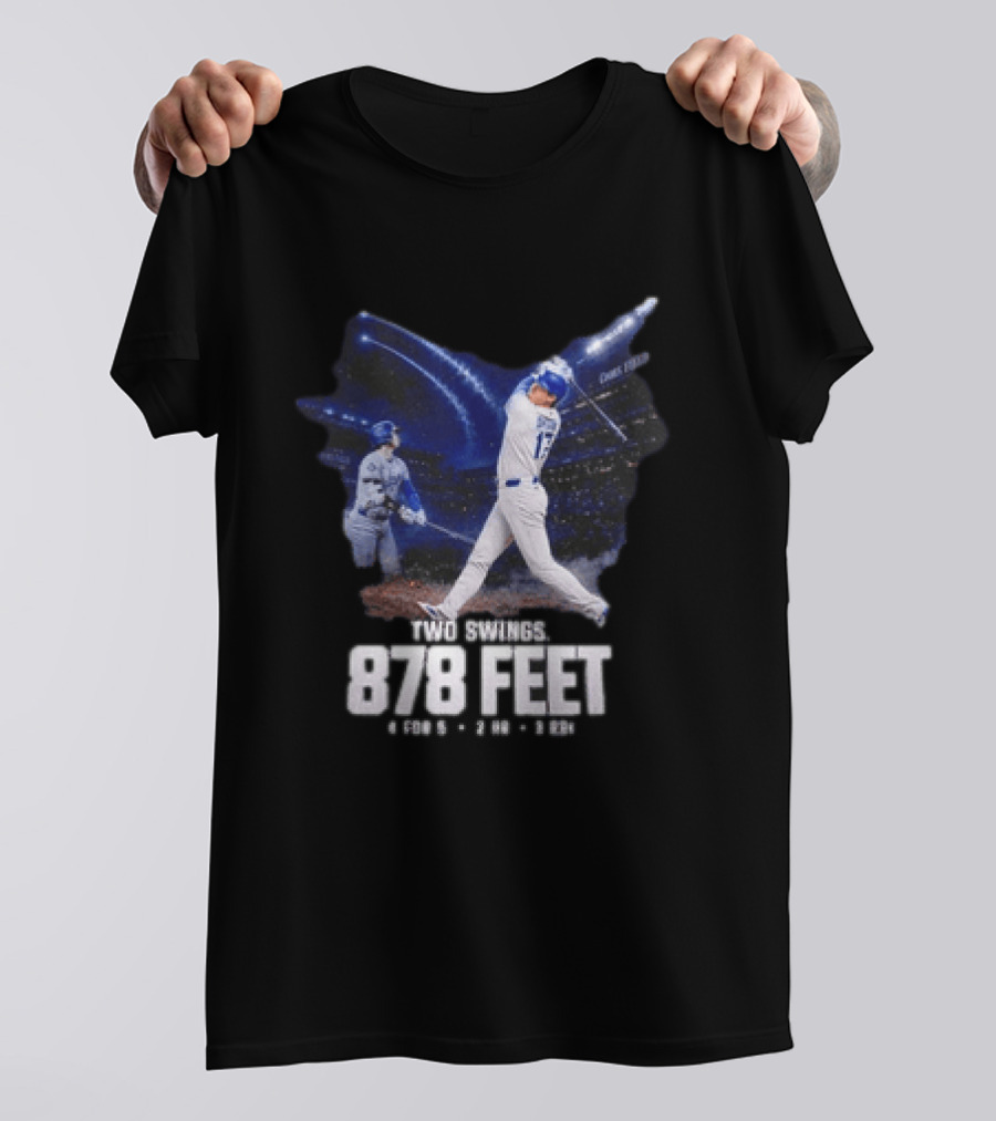 Shohei Ohtani The Shohei Show Two Swings 878 Feet LA Dodgers T-Shirt