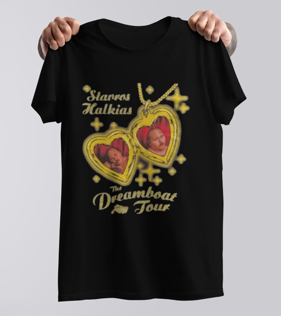 Stavros Halkias The Dreamboat Tour Heart Locket Necklace Stars T-Shirt