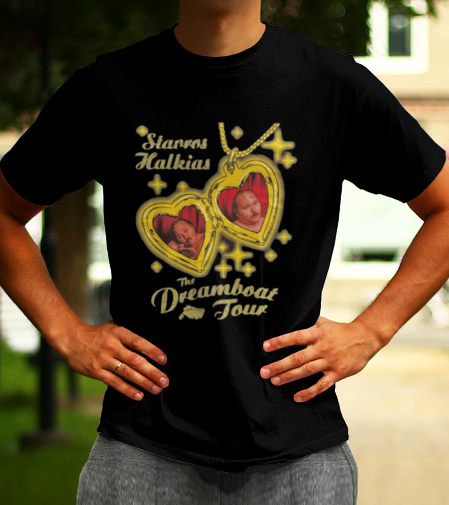 Stavros Halkias The Dreamboat Tour Heart Locket Necklace Stars T-Shirt