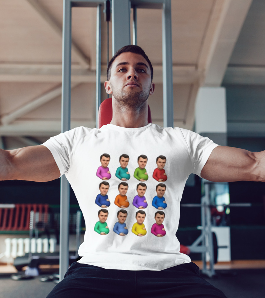 Pregnant Man Emoji Set Multicolor Avatar Faces Collection T-Shirt