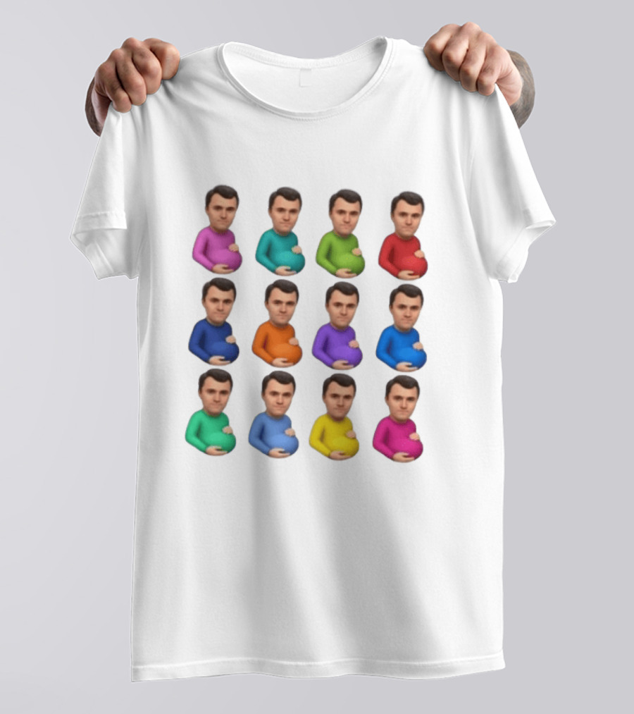 Pregnant Man Emoji Set Multicolor Avatar Faces Collection T-Shirt