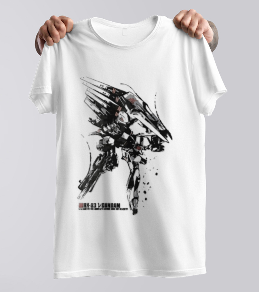 Rx 93 Nu Gundam Efsf Londo Bell Mobile Suit Amuro Ray Ink Brush Mecha Robot T-Shirt
