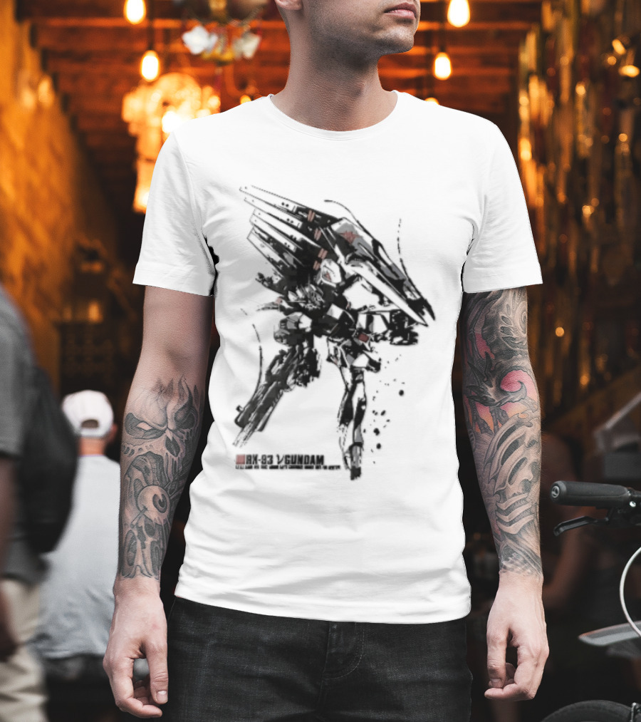 Rx 93 Nu Gundam Efsf Londo Bell Mobile Suit Amuro Ray Ink Brush Mecha Robot T-Shirt