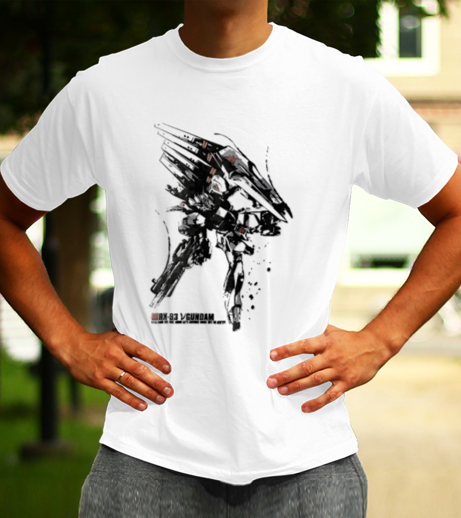 Rx 93 Nu Gundam Efsf Londo Bell Mobile Suit Amuro Ray Ink Brush Mecha Robot T-Shirt