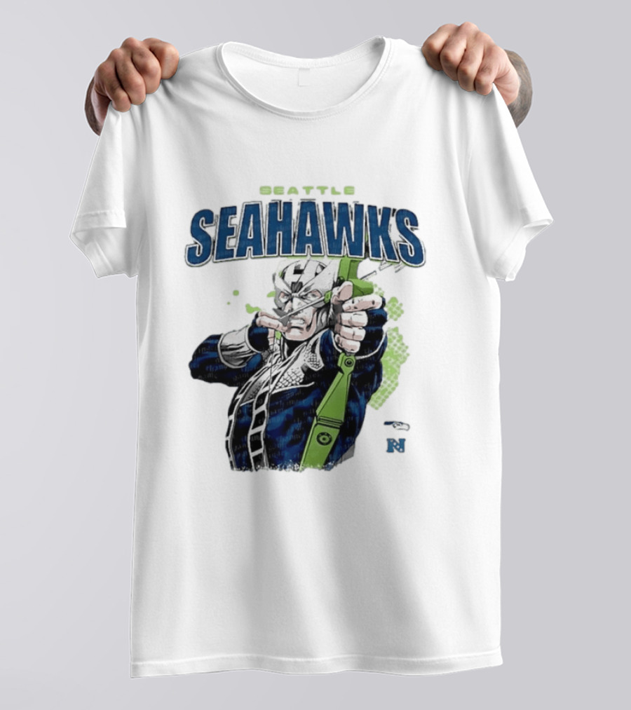 Seattle Seahawks Hawkeye Collaboration NFL Marvel T-Shirt