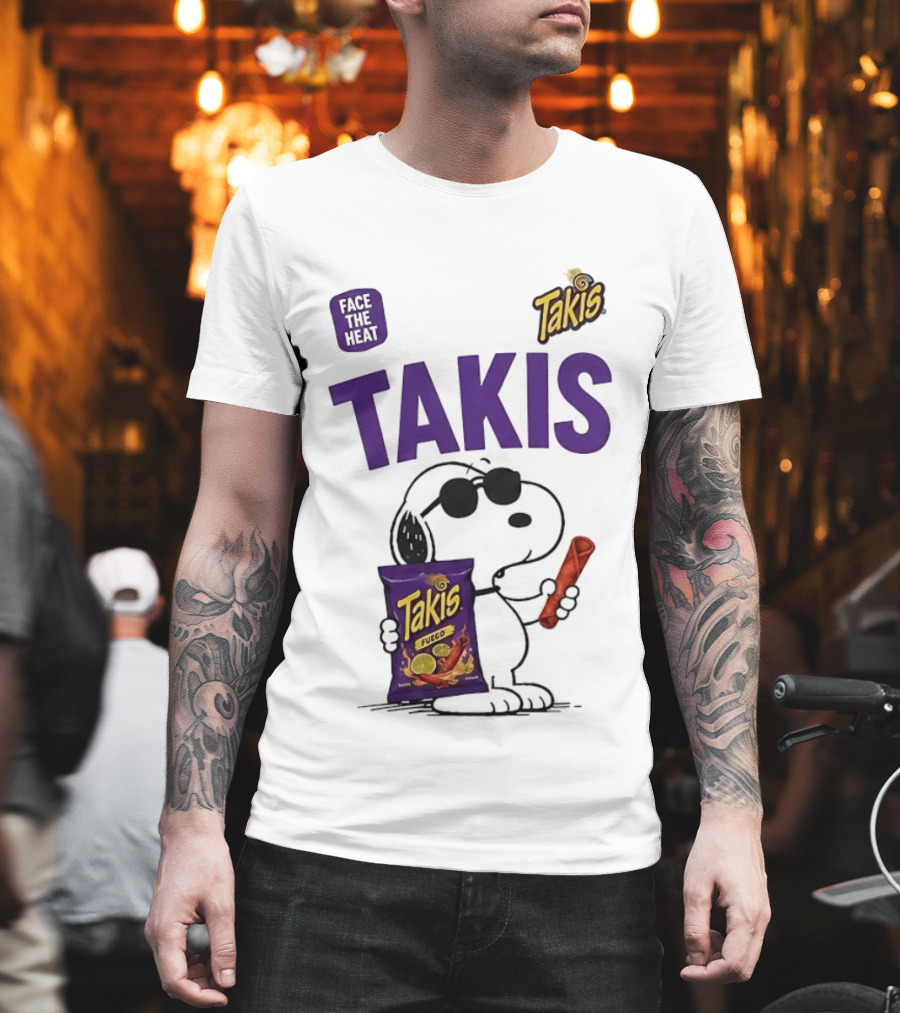 Takis Fuego Peanuts Face The Heat Snoopy Iconic Collaboration T-Shirt